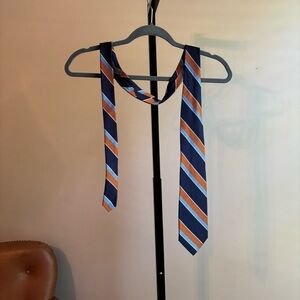 Lands'‎ End Blue and Orange Striped Tie